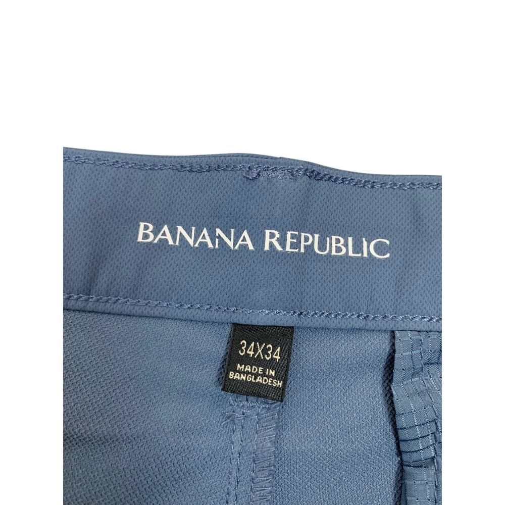 Banana Republic Slim Core Pants Ski Slate Blue Pockets Tech Fabric Men's 34 x 34 - Picture 6 of 8